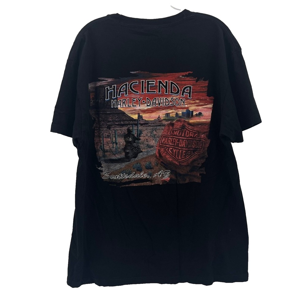 HARLEY DAVIDSON Men's L 2012 Black HACIENDA Scottsdale, AZ Short-Sleeve T-Shirt